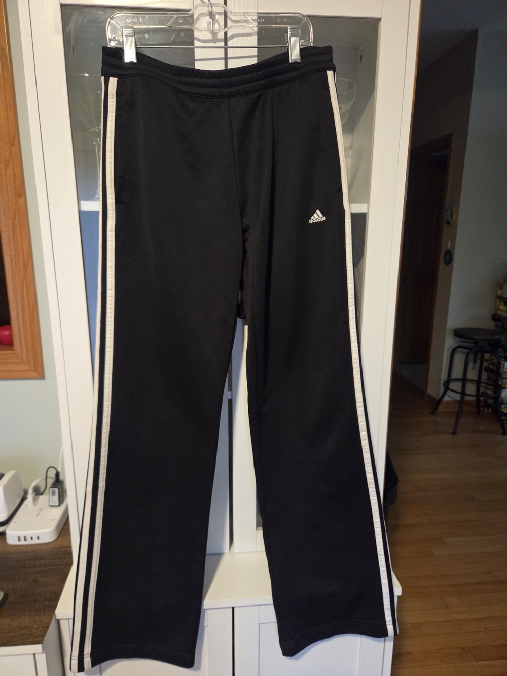 adidas Black Sweatpants with White Side Stripes